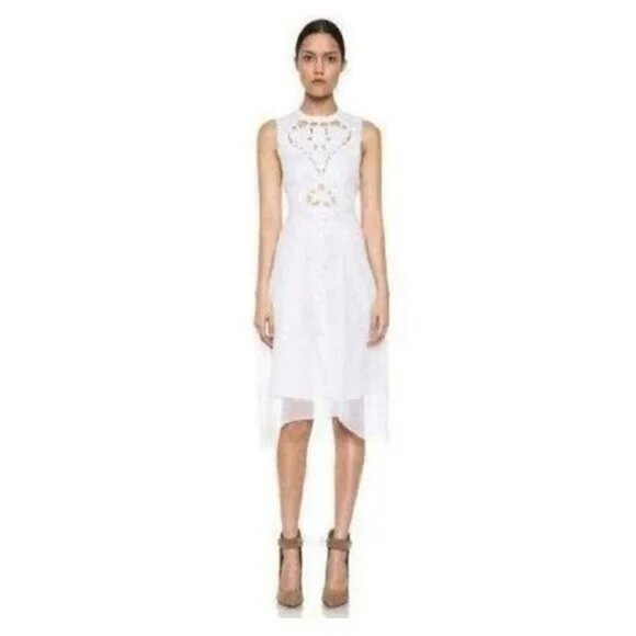 Carven Runway Organdi Dress in White - Picture 3 of 16